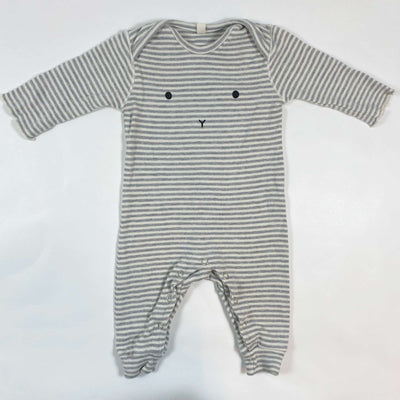 Organic Zoo grey striped onesie 0-3M 1