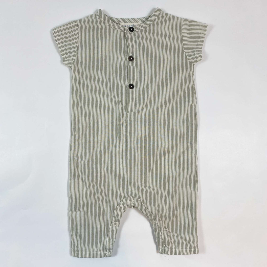 Serendipity Organics light khaki striped jumpsuit 3M/62 1
