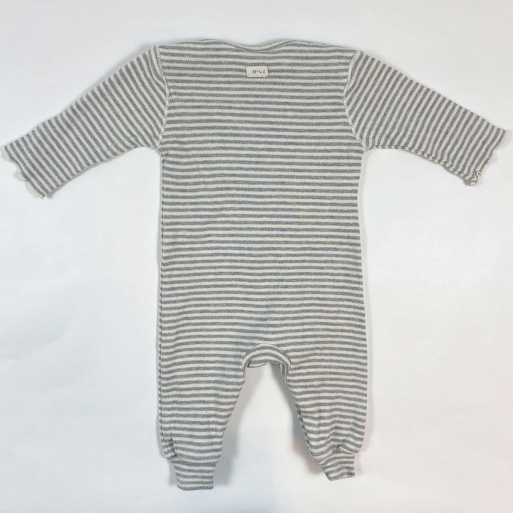 Organic Zoo grey striped onesie 0-3M 2