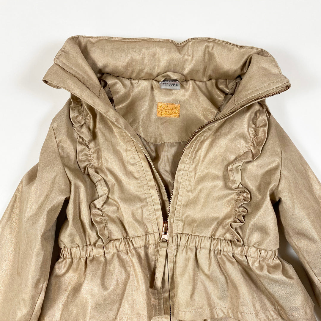 Charanga bronze frill spring jacket with hidable hood 104/3-4Y