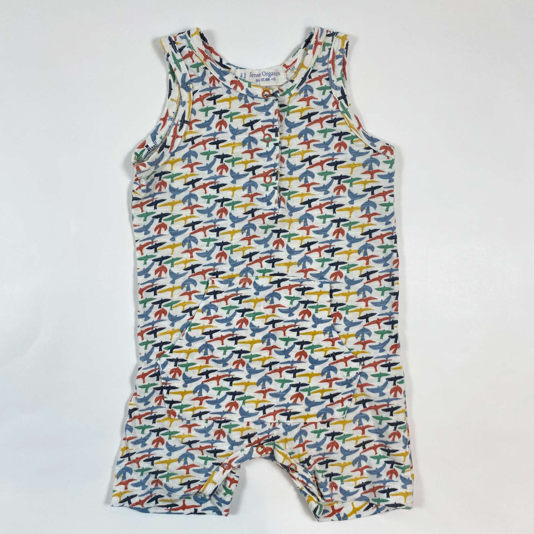 Sense Organics bird print jumpsuit 6-9M/74 1