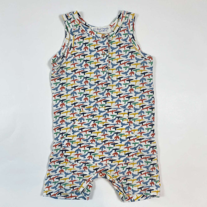 Sense Organics bird print jumpsuit 6-9M/74 1