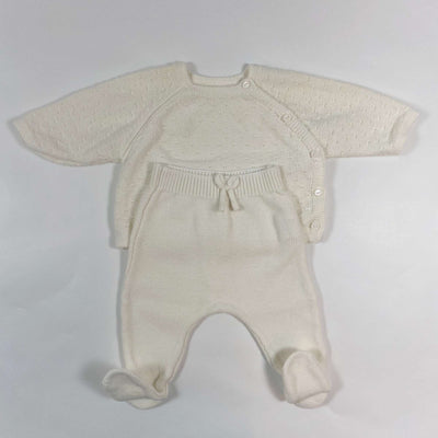 Zara white knit baby set 0-1M/56 1