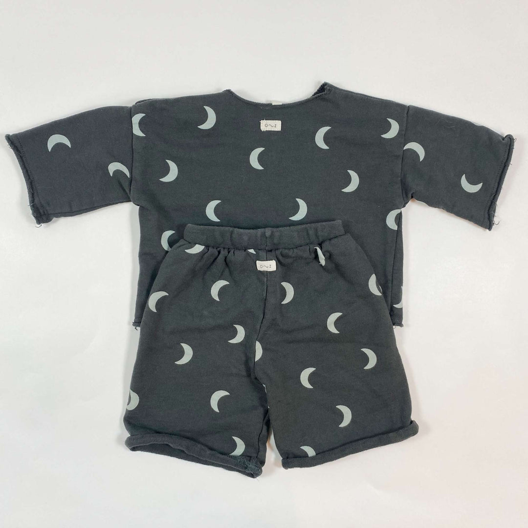 Organic Zoo dark grey moon print lounge set 0-6M 2