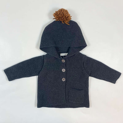 Phil & Phae charcoal knit hooded sweater 0-3M 1
