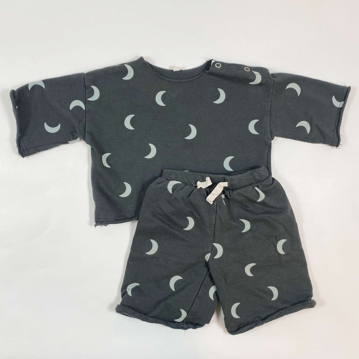 Organic Zoo dark grey moon print lounge set 0-6M 1