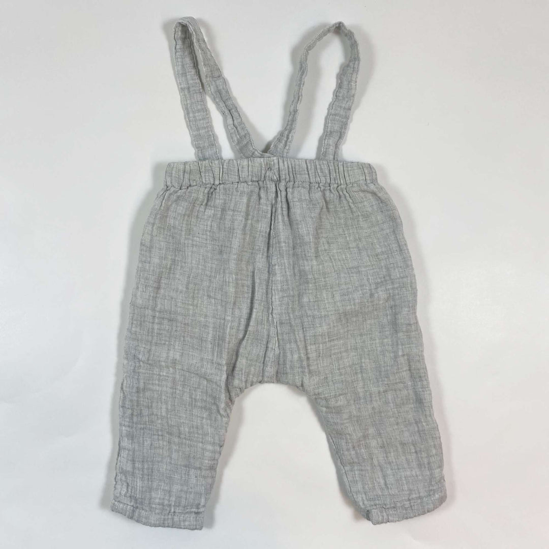 Zara light grey cotton lined dungarees 3-6M/68 2