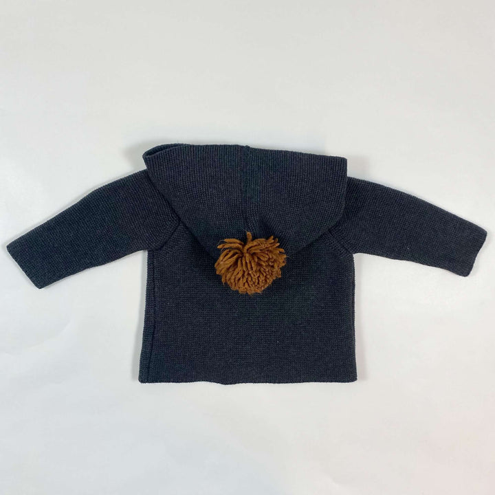 Phil & Phae charcoal knit hooded sweater 0-3M 2