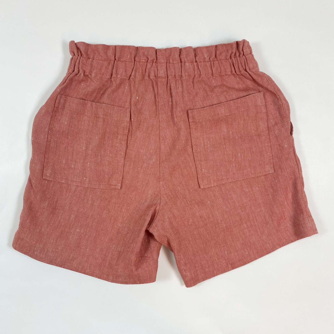 Bonpoint coral linen mix high waist shorts 6Y 3