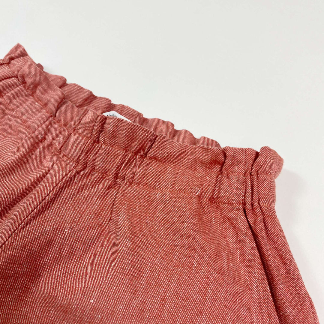 Bonpoint coral linen mix high waist shorts 6Y 2