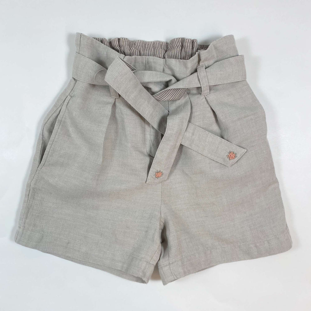 Bonpoint ecru high waist shorts with belt 6Y 1