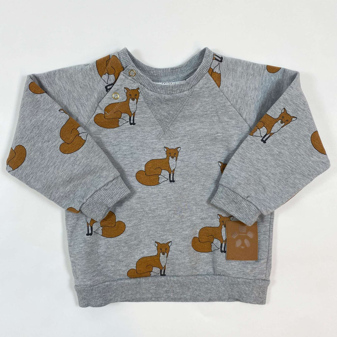 Mini Rodini grey fox print sweatshirt 68/74 1