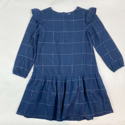 The Little White Company navy silver check dress 4-5Y 1