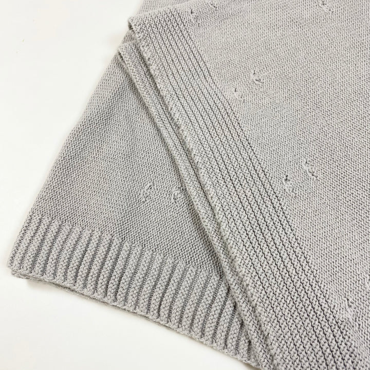 Po de Talco grey cotton knit blanket 77x101cm