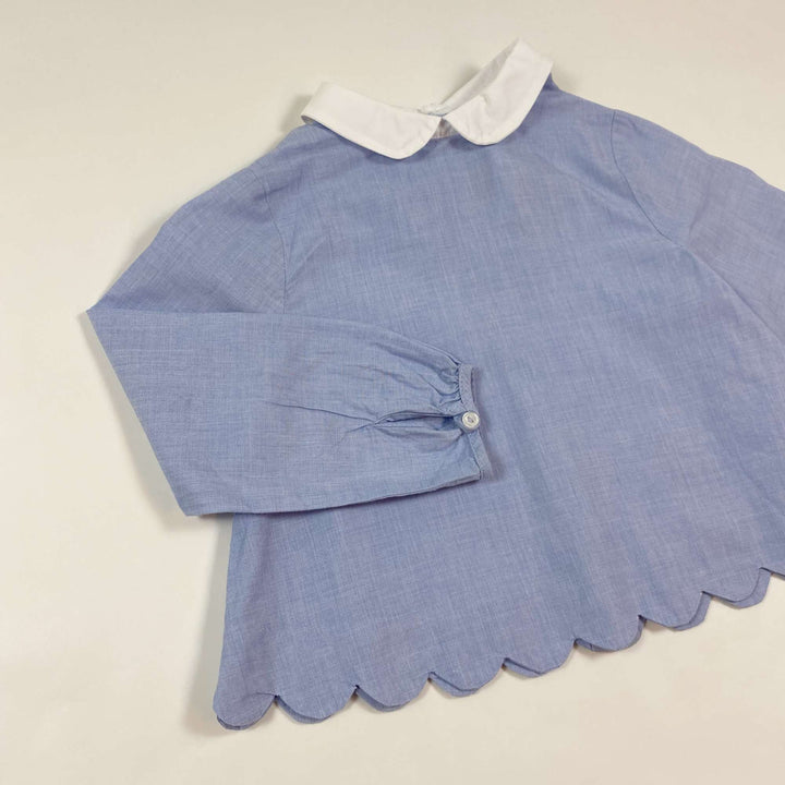 Jacadi blue blouse with petal collar 3Y 2