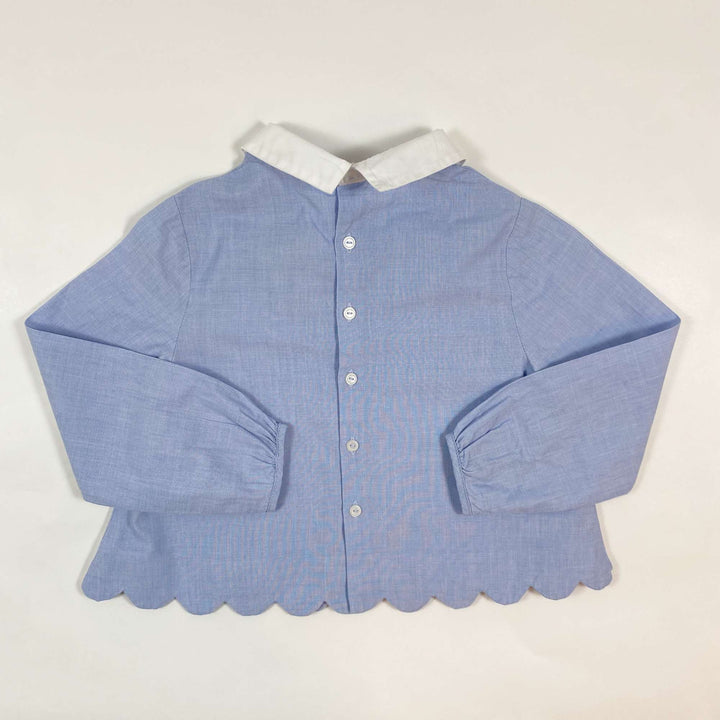 Jacadi blue blouse with petal collar 3Y 3