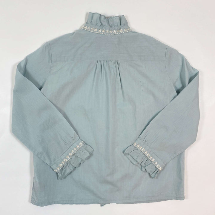 Bonpoint teal embroidered blouse 4Y 3