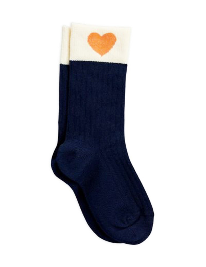 Mini Rodini navy heart baby socks Second Season 10-12
