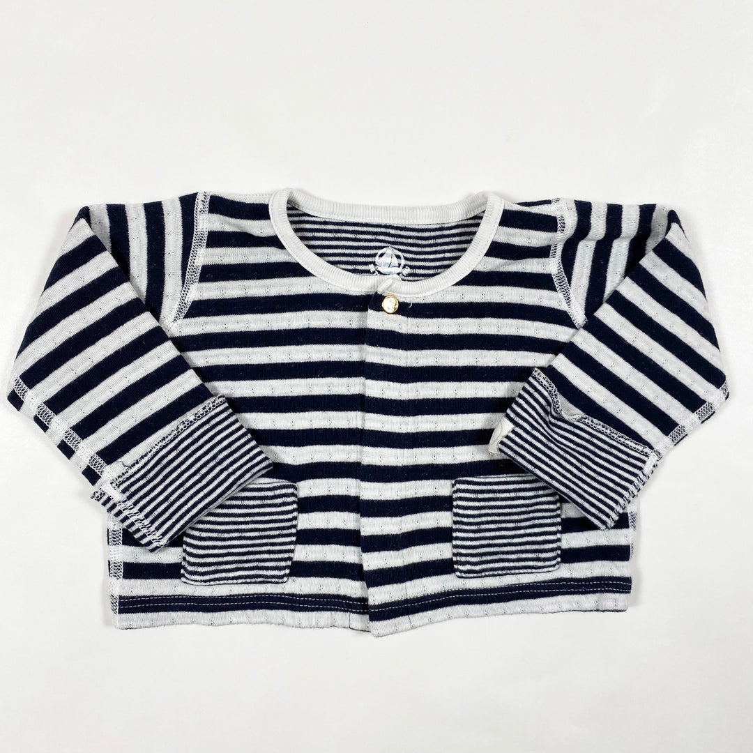 Petit Bateau navy stripe cardigan 3M/60 1