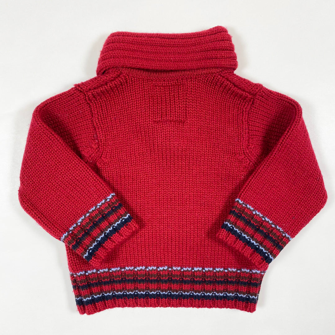 Jacadi red heavy knit pullover 12M/74 3