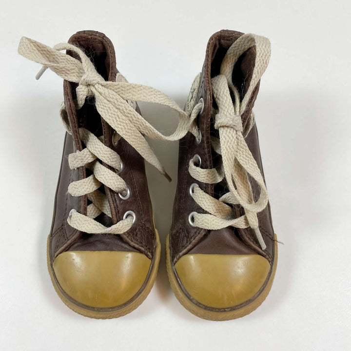 Converse brown leather high-top Chuck Taylors 22 3