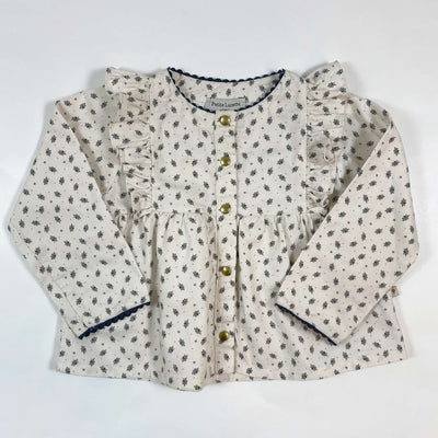 Petite Lucette cleam leaf print cotton blouse 24M 1