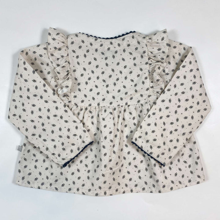 Petite Lucette cleam leaf print cotton blouse 24M 3