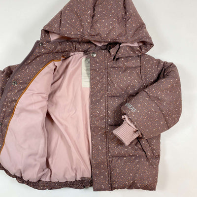 Wheat brown/rose floral print puffer jacket 2Y/92 1
