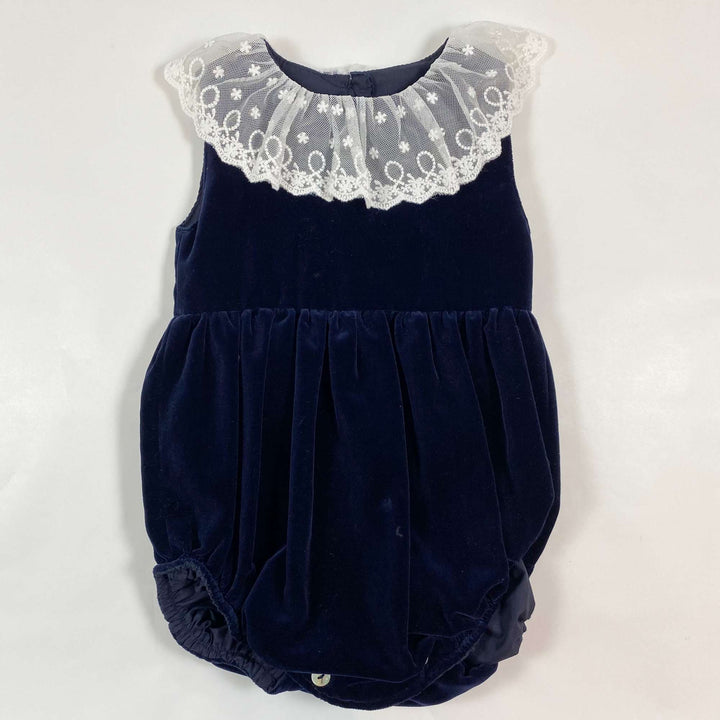 Phi Clothing midnight blue velvet romper 18M 1