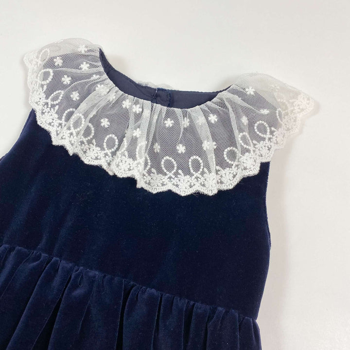 Phi Clothing midnight blue velvet romper 18M 2