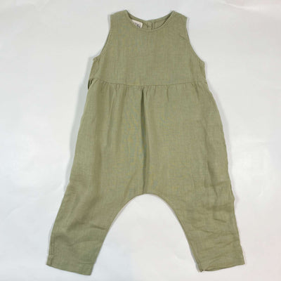 Matona soft green organic linen blend jumpsuit 1-2Y 1