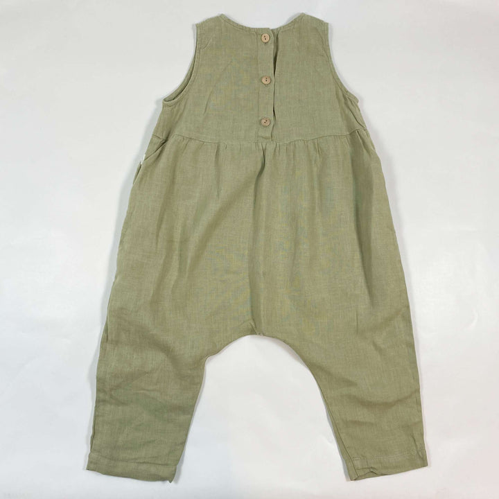 Matona soft green organic linen blend jumpsuit 1-2Y 3