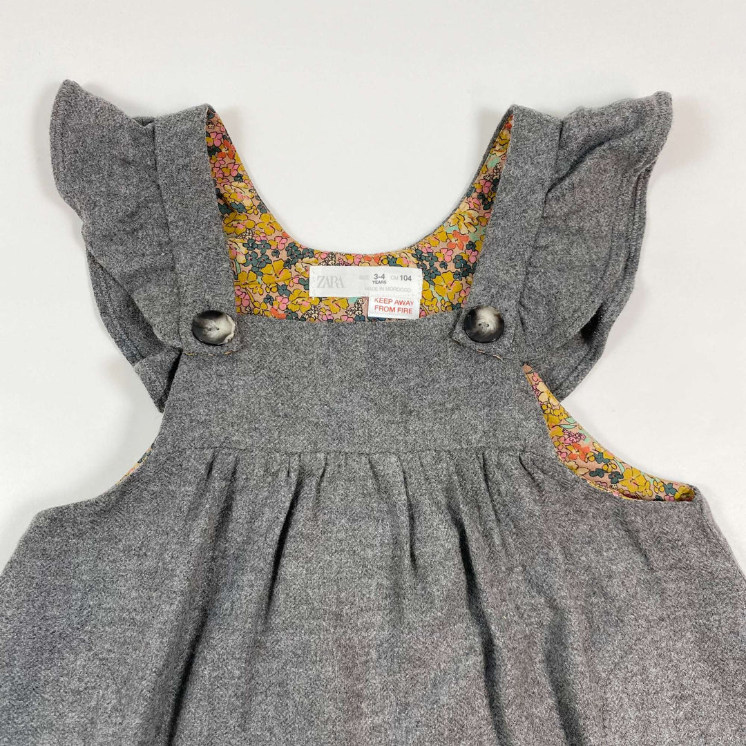 Zara grey flannel dress 3-4Y/104 2