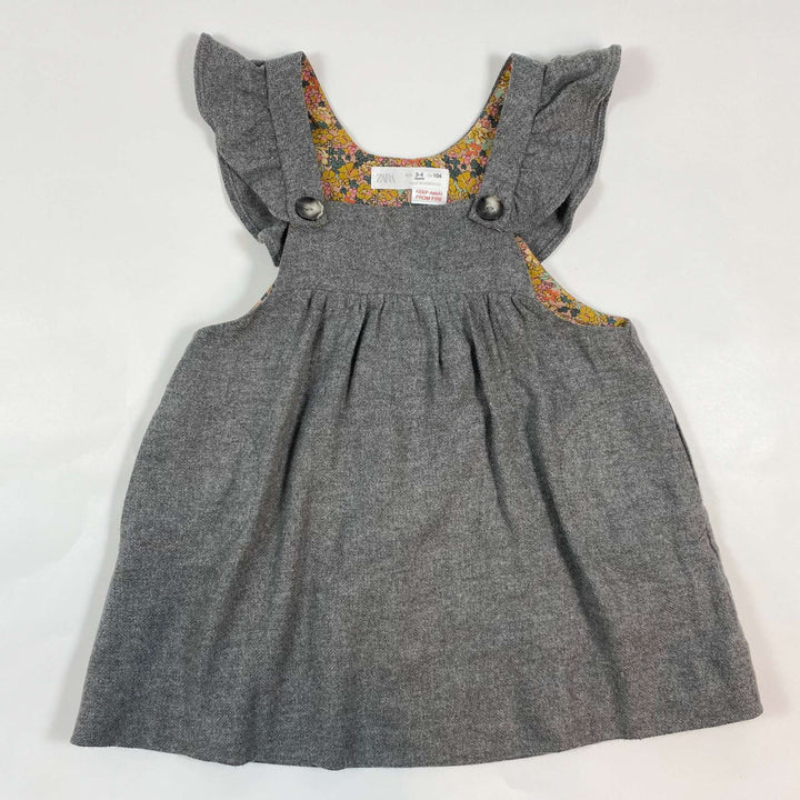Zara grey flannel dress 3-4Y/104 1