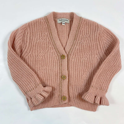 Petite Lucette pink cable knit glitter detail cardigan 24M 1
