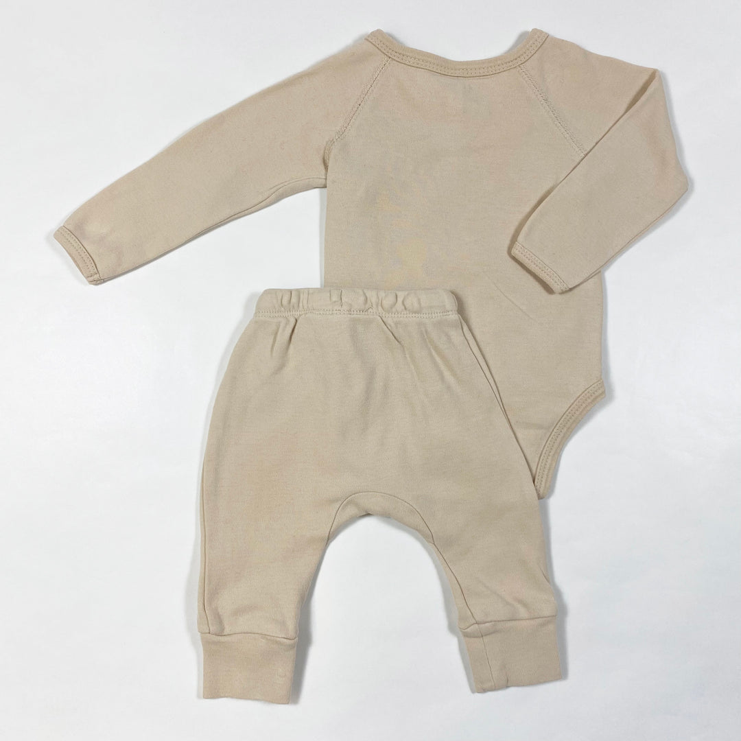 Quincy Mae beige wrap body & trouser set 0-3M 3