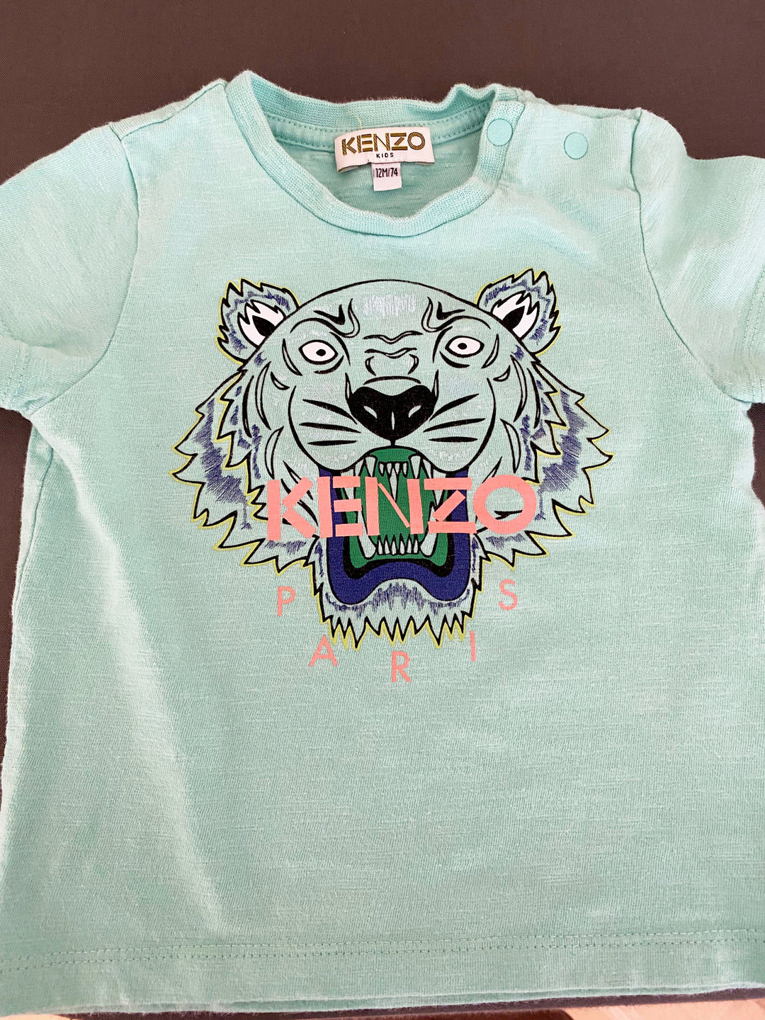 Kenzo mint Tiger logo t-shirt 12M/74 1