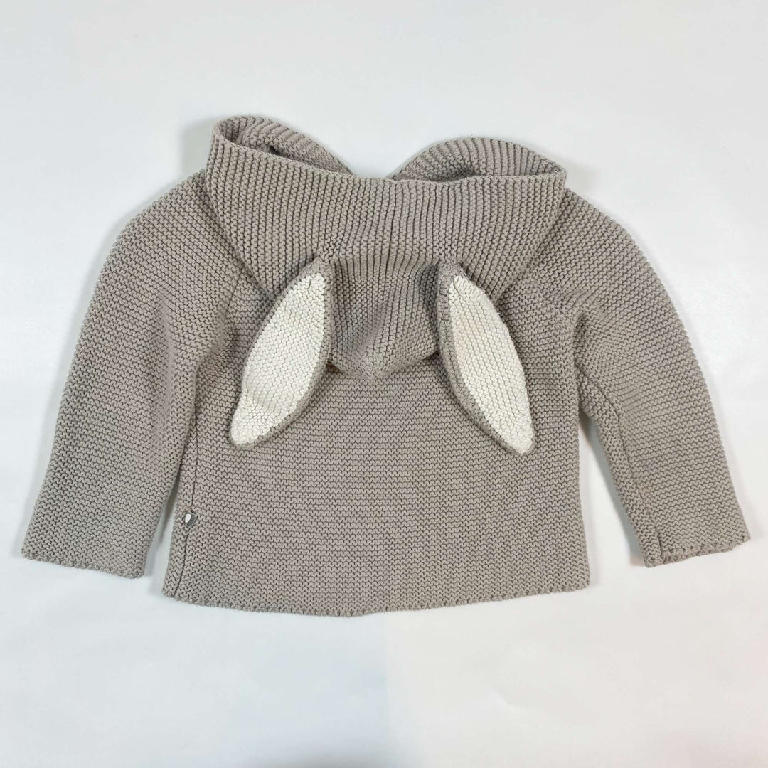 Oeuf NYC greige knitted bunny hoodie 2Y 2