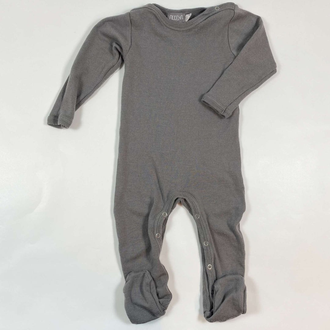 Alkena dark greige wool silk pyjama 86/92 1