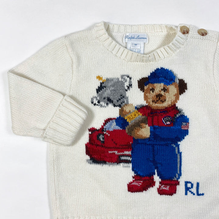 Ralph Lauren off-white racing bear pullover 9M 2