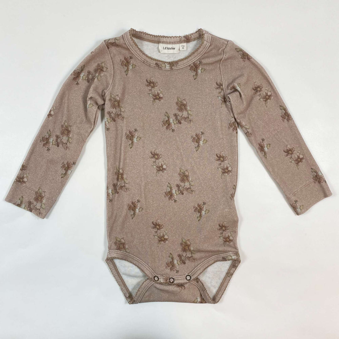 Lil' Atelier beige floral print body 1-1,5Y/86 1