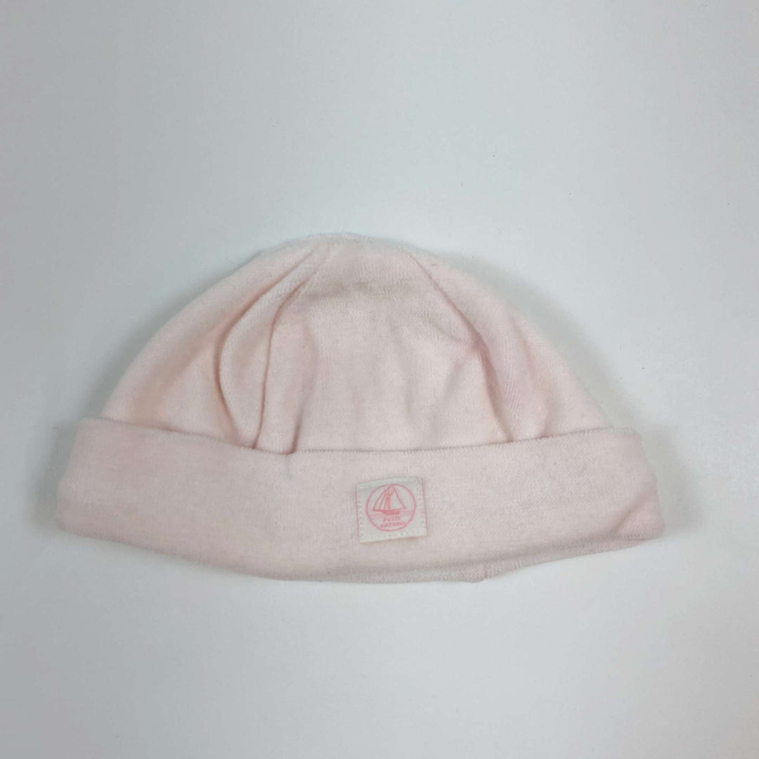Petit Bateau light pink organic  baby hat NB 1