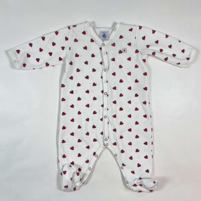 Petit Bateau heart print velvet pyjama 6M/67 1