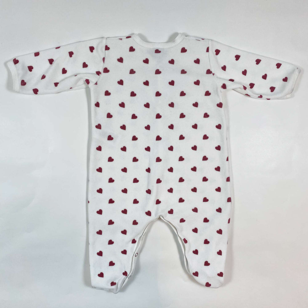 Petit Bateau heart print velvet pyjama 6M/67 2