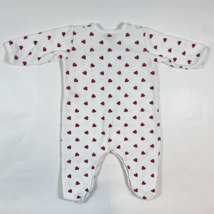 Petit Bateau heart print velvet pyjama 6M/67 2