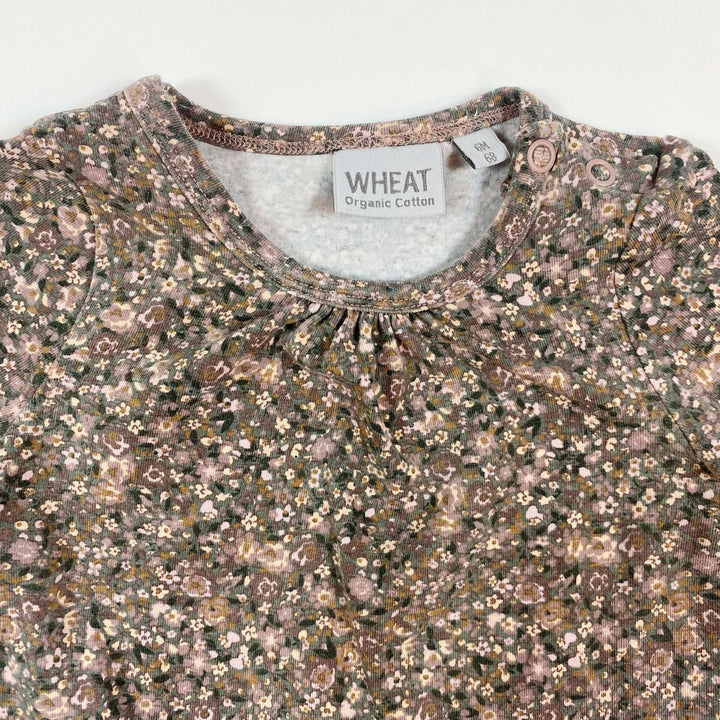 Wheat floral organic cotton onesie 6M/68 2