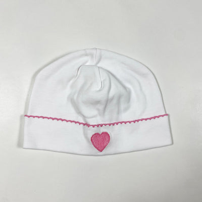 Harrods white baby hat heart one size 1