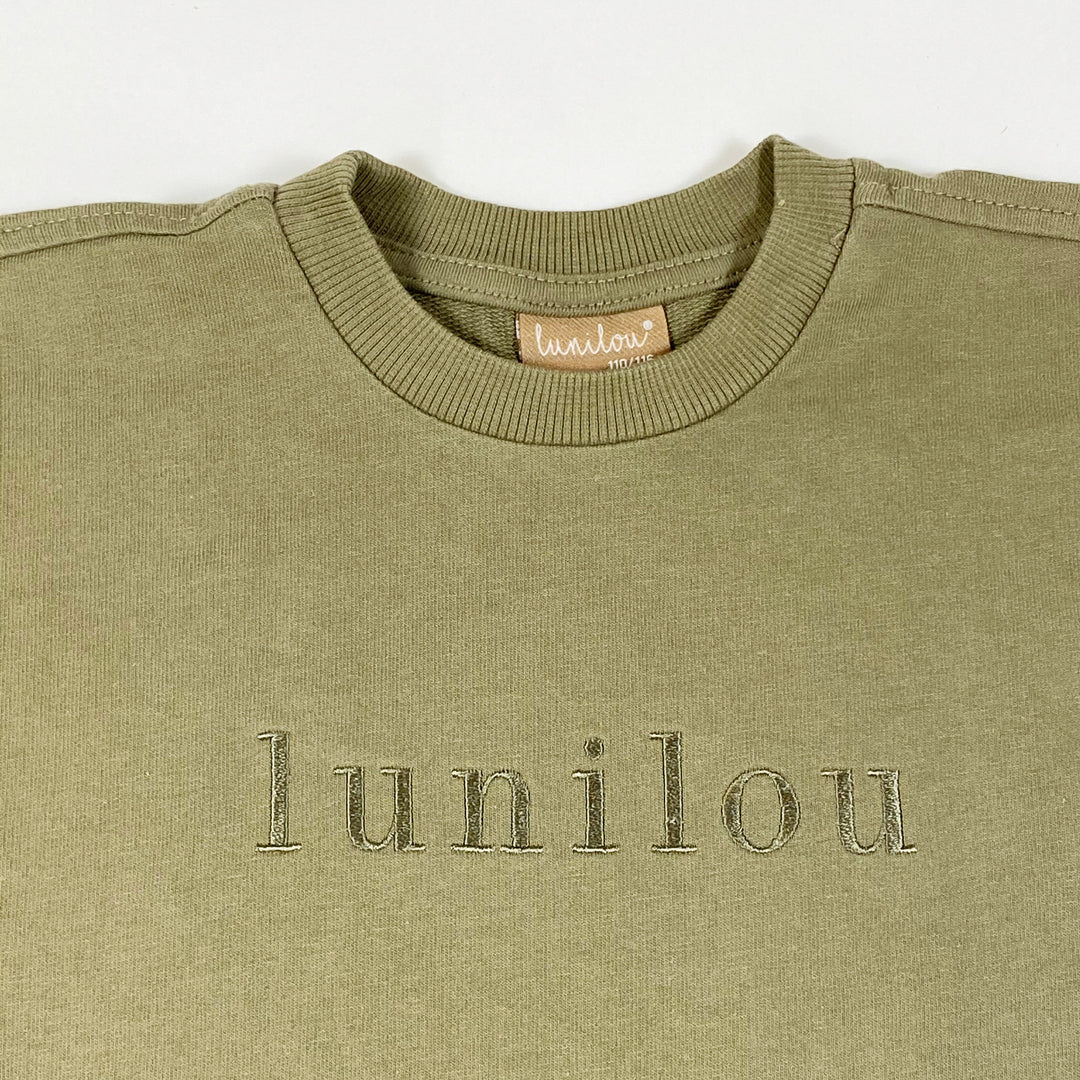 Lunilou covert green organic cotton sweatshirt 110/116