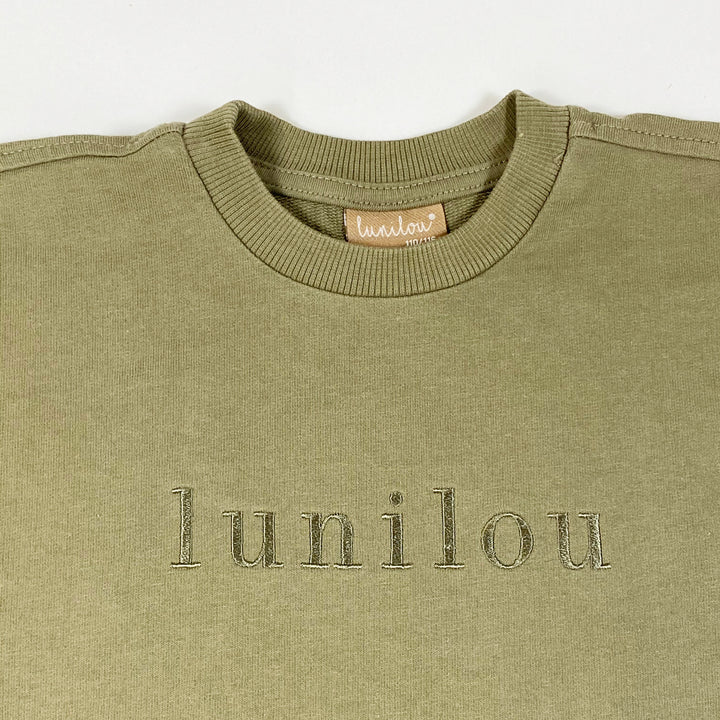 Lunilou covert green organic cotton sweatshirt 110/116
