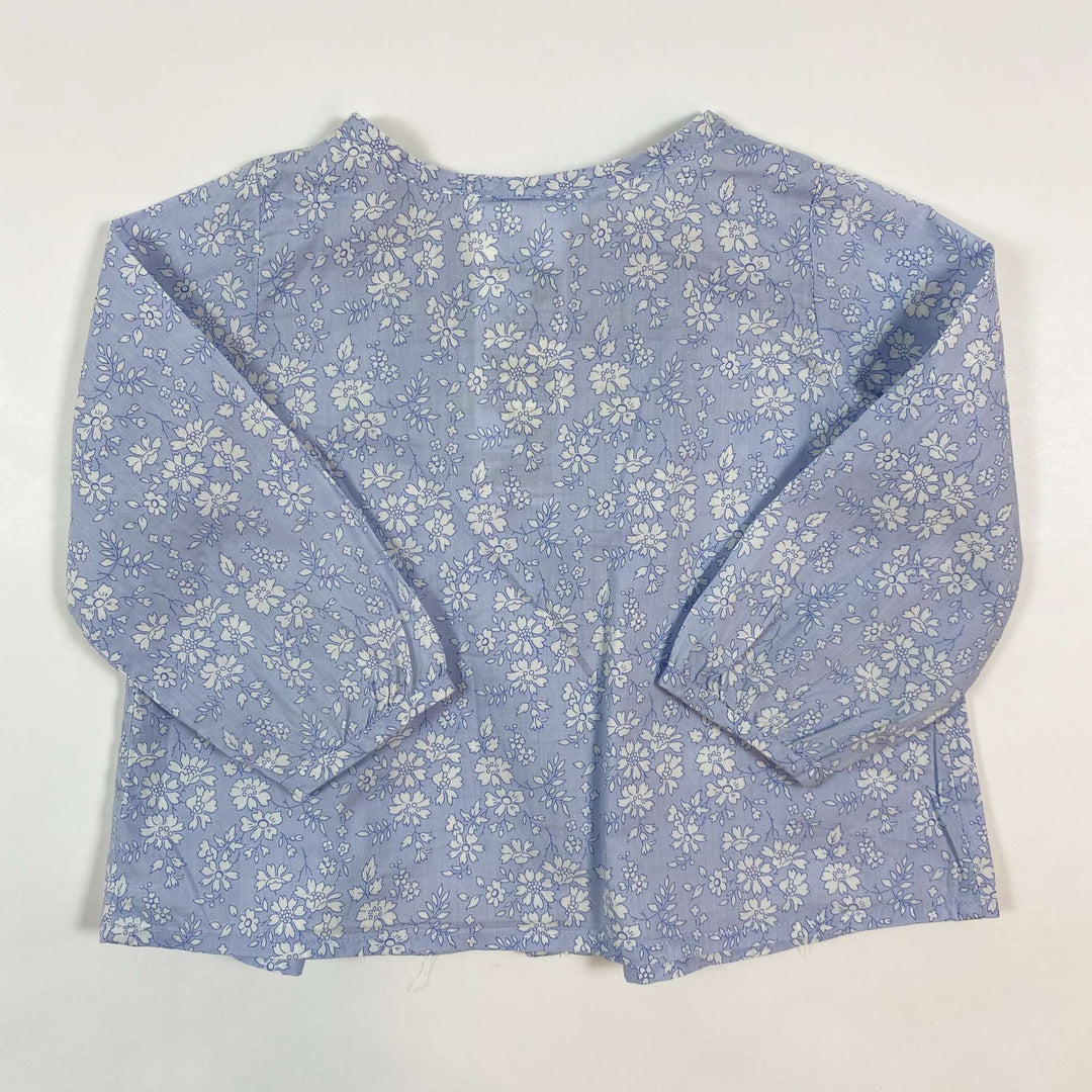 Jacadi blue floral smocked blouse 6M/67 3